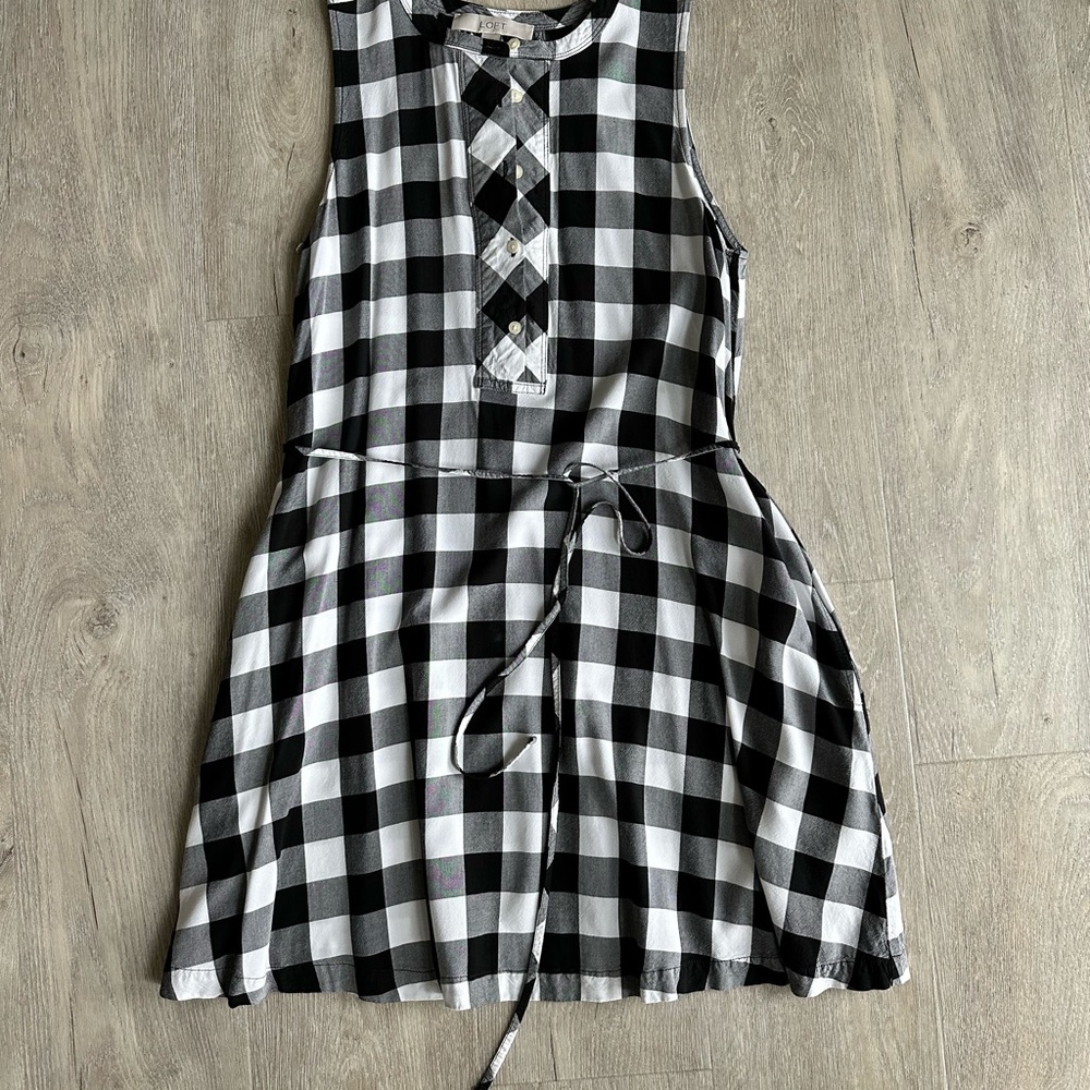 LOFT Sleeveless Dress Size S Black/White